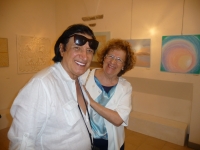 Liliana con l'artista Mario Testa alla Mostra "Estetica Paradisiaca" galleria La Pigna Roma